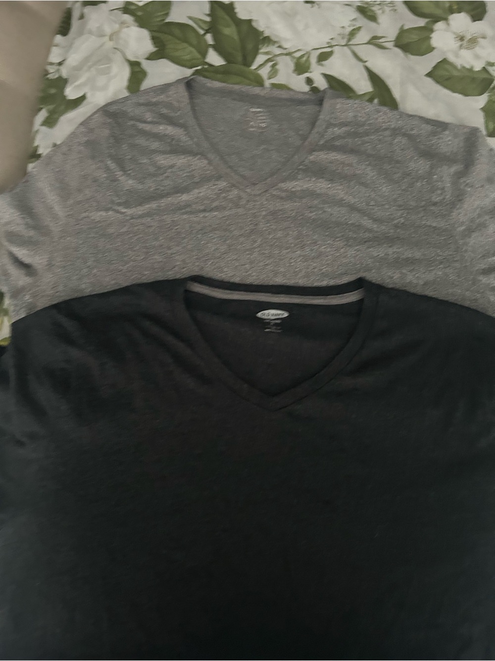 Old Navy Men’s V-Neck T-Shirts in Black and Gray